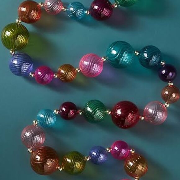 Anthropologie Glass Orbs Swirl Garland NEW WITH TAG - Picture 2 of 2